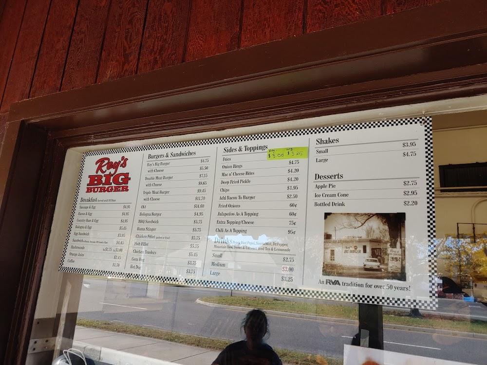 Roy's Big Burger Menu image 3